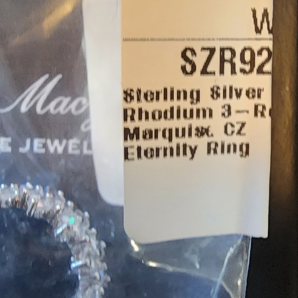 Cubic Zirconia 3-Row Marquise Cut silver Ring size 7 - Picture 10 of 12